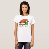 女性のTシャツを口で分けるまで Tシャツ (正面フル)
