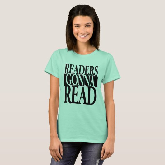 女性のTシャツを読むことを行っている読者 Tシャツ (正面フル)