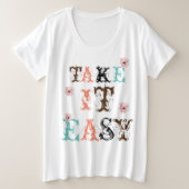 女性のtシャツを飾る プラスサイズTシャツ (デザイン正面)