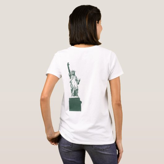 女性のTシャツニューヨークのワイシャツの自由の女神 Tシャツ (裏面フル)