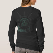 女性のTシャツニューヨークのワイシャツの自由の女神 Tシャツ (裏面)