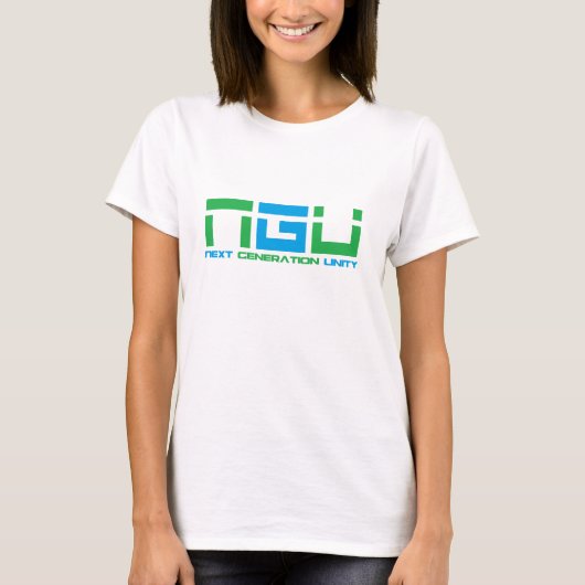 女性のTシャツ-次世代の単一性 (NGU) Tシャツ (正面)