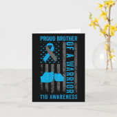 女性のT1D戦士の誇り高い兄 タイプ1糖尿病 カード (黄色い花)