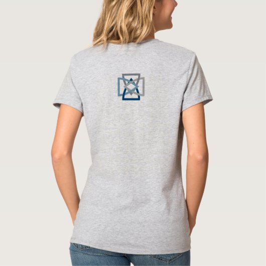 女性のVの首 Tシャツ (裏面)