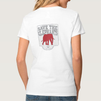 女性のV首の保存象 Tシャツ