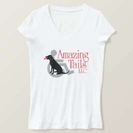 女性のV首のTシャツ Tシャツ