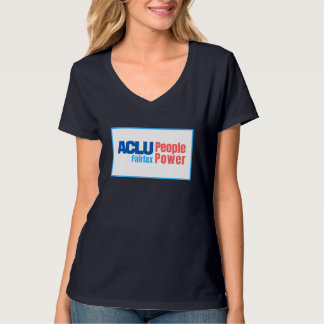 女性のV首- ACLU PeoplePower Fairfax Tシャツ