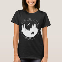 女性のWildwoodsのロゴT (暗い色)