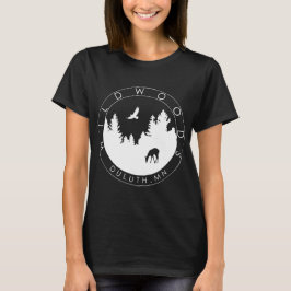 女性のWildwoodsのロゴT (暗い色) Tシャツ
