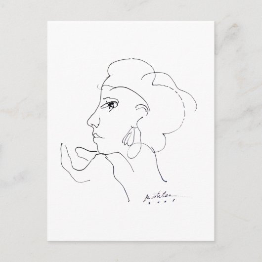 女性はがきのアーティルヘッド ポストカード (正面)