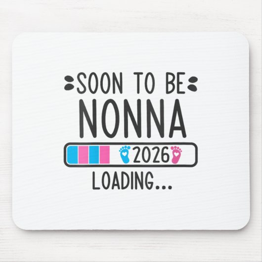 女性はすぐにNonna 2026妊娠Annを読み込む マウスパッド (正面)