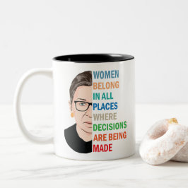 女性はすべての場所に所属Ruth Bader Ginsburg Rbg ツートーンマグカップ