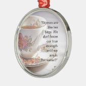 女性はのよう…です メタルオーナメント (左)