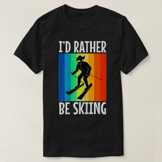 女性はむしろスキーをしている Tシャツ (デザイン正面)