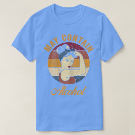 女性はアルコールおもしろいワインティービールWhを含むことができる Tシャツ (デザイン正面)