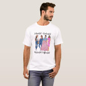 女性はカフェイン意欲を起こ入りブルネットCofを教育 Tシャツ (正面フル)