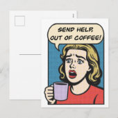 女性はコーヒーをコーヒーから救済出す必要がある シーズンポストカード (正面/裏面)