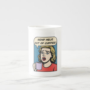 女性はコーヒーをコーヒーから救済出す必要がある ボーンチャイナマグカップ