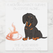 女性はコーヒーを生き延び飲み過ぎてダシュントD ワインラベル (シングルラベル)