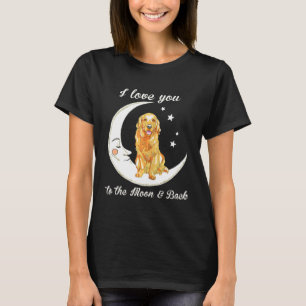 女性はゴールデン·レトリーバーを月と裏へ愛 Tシャツ