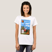 女性はスパゲッティに合いました Tシャツ (正面フル)
