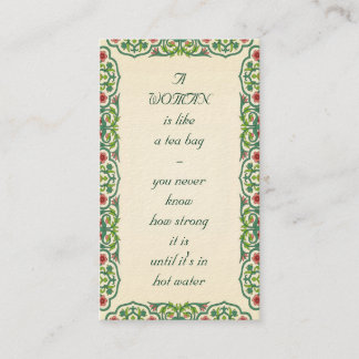 女性はティーバッグのようです-決していかに知りません 名刺