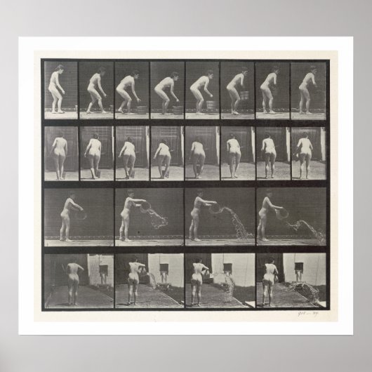 女性はバケツの水を投げ、プレート401から' ポスター (正面)