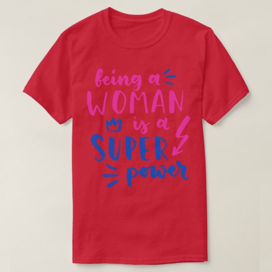 女性はパワーすごいフェミニズム女性 Tシャツ (デザイン正面)