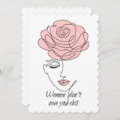 女性はフラットグリーティングカードを借りていない 招待状 (正面/裏面)