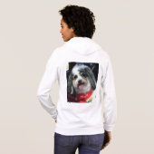 女性はフード付きスウェットシャツ、かわいい犬の写真K Ceeのファスナーを締めます パーカ (裏面フル)