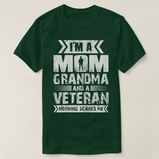 女性はママおばあちゃん退役軍人何の傷 Tシャツ (デザイン正面)