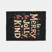 女性はメリー楽しすてきいクリスマスT フリースブランケット (正面(横))