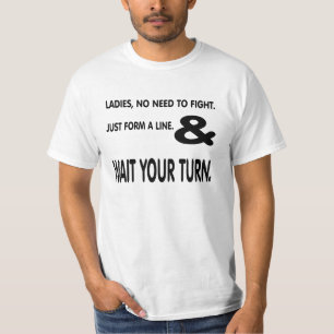 女性はラインおよび待ち時間を形作ります Tシャツ