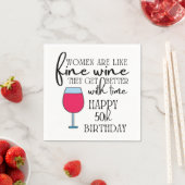 女性はワインのような誕生日紙ナプキン スタンダードカクテルナプキン (インサイチュ)