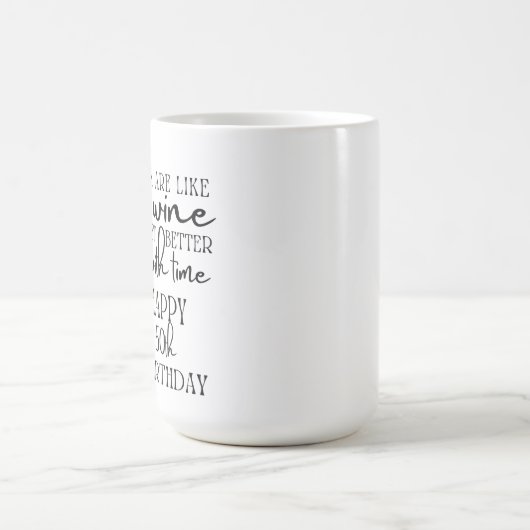 女性はワインのような50番目の誕生日コーヒーマグ コーヒーマグカップ (中央)
