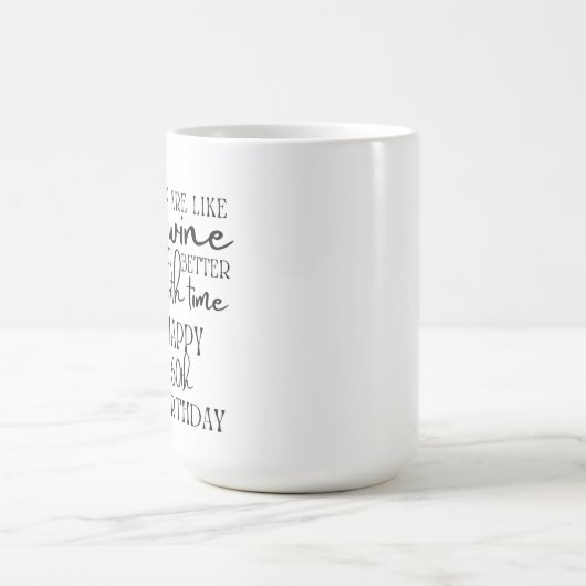 女性はワインのような60番目の誕生日コーヒーマグ コーヒーマグカップ (中央)
