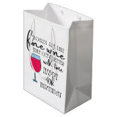 女性はワインのように40歳の誕生日抱き枕 ミディアムペーパーバッグ (裏面アングル)