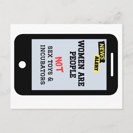 「女性は人だ」「NOTインキュベーター」フェミニスト ポストカード (正面)