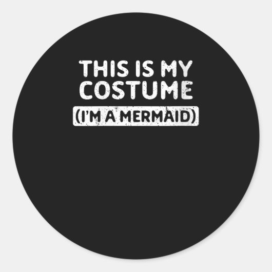 女性は人魚の面白いハロウィーンの衣装ギフトを持っている ラウンドシール (正面)