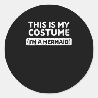 女性は人魚の面白いハロウィーンの衣装ギフトを持っている ラウンドシール