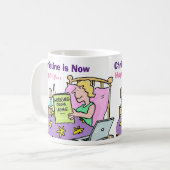 女性は今家で仕事をしています コーヒーマグカップ (正面左)