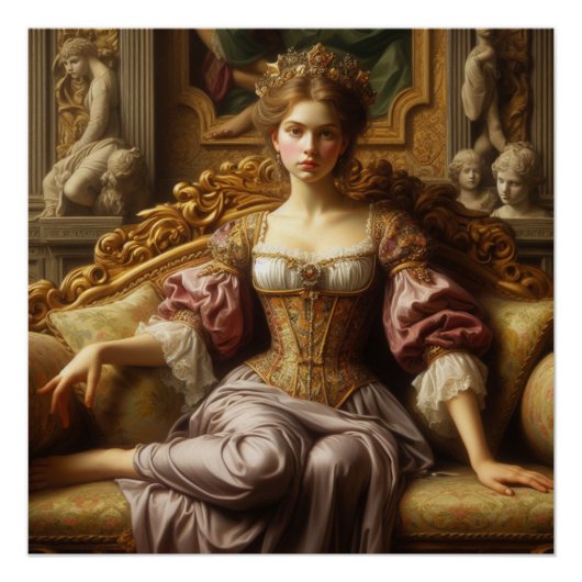 女性は休んでいる ポスター (正面)