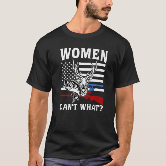 女性は何を愛することができない狩り魚釣り Tシャツ (正面)