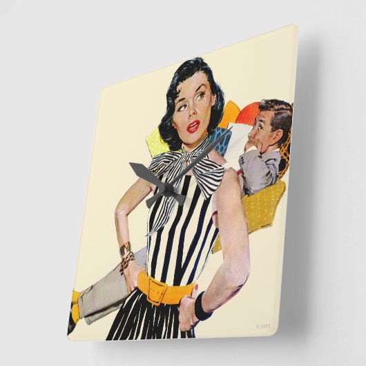 女性は侮辱された スクエア壁時計 (傾斜)