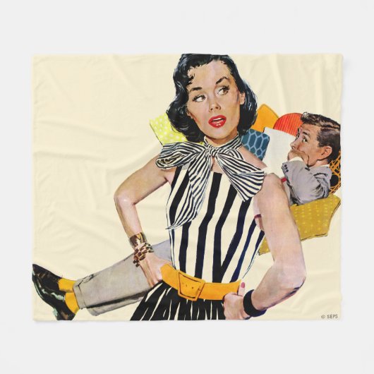 女性は侮辱された フリースブランケット (正面(横))