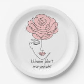 女性は借りていない紙プレート ペーパープレート (正面)