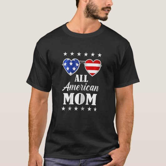 女性は全米ママの女性7月の4th母 tシャツ (正面)