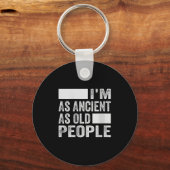 女性は古い人のように古いVネック キーホルダー (正面)