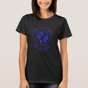 女性は地球にかわいい家父長制を破壊する Tシャツ