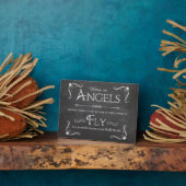 女性は天使Aを模擬したお洒落黒板である フォトプラーク (側面)